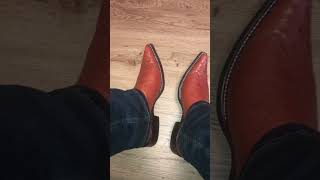 Cognac smooth ostrich boots [upl. by Yrffoeg]