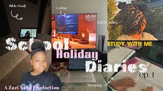 VLOG School Holidays diaries ep1  coding Sunday rest braiding  South African YouTuber [upl. by Segalman]