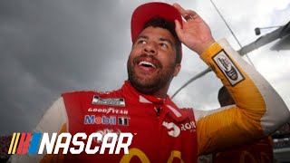 Bubba Wallace overcome with emotion in postrace interview  NASCAR [upl. by Arita722]