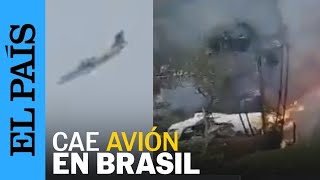 BRASIL  Un avión de pasajeros se desploma en São Paulo [upl. by Enilra]