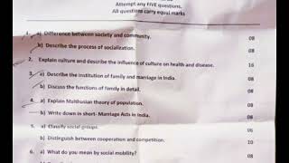 Sociology Question Paper for BSC Nursing ptII April2022 [upl. by Fantasia]