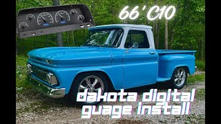 66 Chevy C10  Dakota Digital VHX Guage installation [upl. by Sajet]