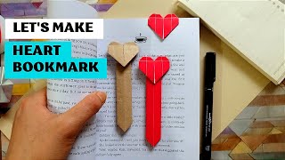 paper bookmark tutorial  how to make a heart bookmark [upl. by Ethelind]