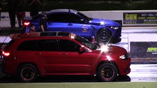 BMW M3 G80 vs Jeep Trackhawk 14 Mile Drag Race [upl. by Stolzer350]