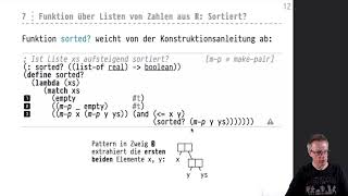 Informatik 1 — Chapter 07 — Video 031 — Funktion sorted syntaktischer Zucker für Pattern Matches [upl. by Ttam]