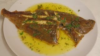 Grilled whole Plaice in butter parsley sauce [upl. by Anilosi]