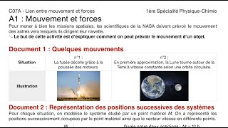 Correction succincte de A1  Mouvements et forces  1ère spé [upl. by Dorrej]