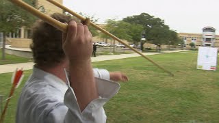 Atlatl Throwing I Museum of the Coastal Bend Texas Country Reporter [upl. by Twum]