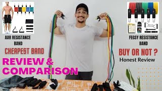 Resistance Band Set Review amp Comparison Hindi  Cheapest Resistance Tube AAR amp Fegsy Honest Review [upl. by Kolivas]