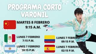 ¿Cuando patina Yuzuru Hanyu  Horarios Programas Varoniles Beijing 2022 [upl. by Annayar]