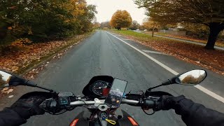 Beautiful Autumn Country Road with Aprilia SMV 750 factory 4k60fps asmr Enjoy [upl. by Wistrup]