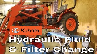 Kubota B7100 B6100 Hydraulic Oil and Filter Change [upl. by Anegue]