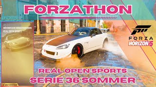 Forza Horizon 5 FORZATHON REAL OPEN SPORTS  Serie 36 Sommer [upl. by Enyamrahc]