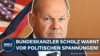 USAWAHLEN Warnung vor politischen Spannungen Scholz sorgt sich um innenpolitische Harmonie [upl. by Nets740]