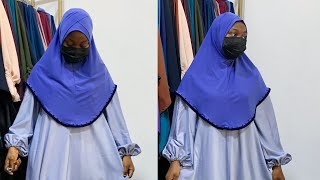 How to cut and sew instant hijab with criss cross cap and beaded edges [upl. by Adnileb]