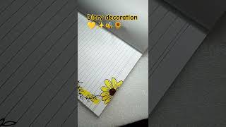 DIY Diary decoration 💛✨art diy diary decoration ideas [upl. by Audris]