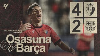 Resumen del Osasuna 42 Barcelona  Club Atlético Osasuna [upl. by Nodyarg]