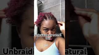 I’m getting ready for wash day washday naturalhair cornrows unbraid [upl. by Hendry]