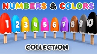 Learn Numbers with Number Ice Cream Popsicles  Colors and Numbers Collection [upl. by Ayocat]