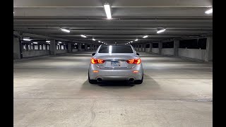 Q50 37 Muffler Delete  Berk Resonated Test pipes Insane Sound [upl. by Moonier]