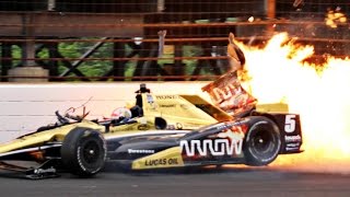 James Hinchcliffe crash Official Site Video  2015 Indy 500 practice [upl. by Nylcsoj]