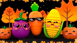 🍁Baby Fruit Dancing in AUTUMN 🍁🍂🎃🌰🥕🧡 Sensory Video with Relax Music [upl. by Daggett513]