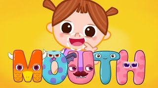 eyes mouth nose ears song  English educational videos for kids  vocabulary rhymes for preschoolers [upl. by Nyrroc]