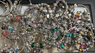 PANDORA MY ENTIRE BRACELET COLLECTION  Can you guess how many I have  🤷🏽‍♀️👀 [upl. by Argile]