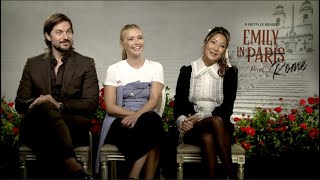 Intervista Ashley Park Lucas Bravo Camille Razat Emily in Paris 4 parte 2 [upl. by Arlynne440]