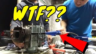 CHINESE PIT BIKE BUILD  SPLITTING THE ENGINE CASE [upl. by Omura]