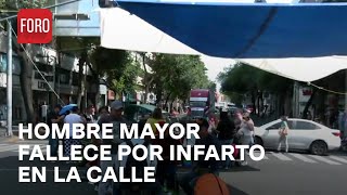 Muere abuelito por infarto a metros de una manifestación en calles del centro de la CDMX  A las 3 [upl. by Imim431]