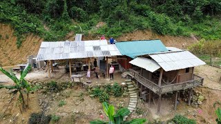 The process of completing the kitchen plinth and roofing  Family Farm [upl. by Atinet714]