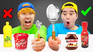 Big Spoon VS Small Spoon Challenge Mukbang Roulette GameㅣKINI English [upl. by Ardnuahs]