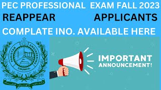 PEC PROFESSIONAL EAXAM APPLY FALL 2023 PART II [upl. by Lyrred627]