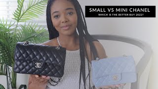 Mini vs Small Chanel Classic Flap  Size Mod Shots amp Price Comparision CRAYNEG [upl. by Dumanian]