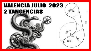 Ej 2 TANGENCIAS 🛎️​​​ PAU Valencia julio 2023 🚀​ Examen SELECTIVIDAD dibujo técnico resuelto [upl. by Are]