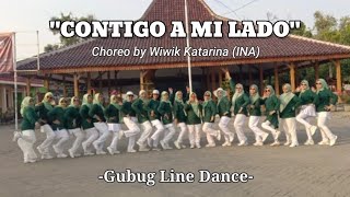 Contigo A MI Lado  Line Dance  Choreo Wiwik Katerina  I NA  Demo by GLDC [upl. by Alilak485]