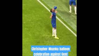 Christopher Nkunku Balloon celebration against Gent ytshorts shorts footballshorts [upl. by Yuille316]