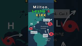 Active Atlantic Cat 3 Kirk Cat 1 Leslie amp TS Milton [upl. by Fish]