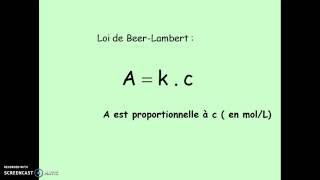 spectrophotométrie et loi de Beer Lambert [upl. by Connors]