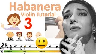 Habanera from Carmen by Bizet sheet music easy violin tutorial [upl. by Lenoel157]