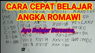 CARA MUDAH BELAJAR CEPAT ANGKA ROMAWI angkaromawi belajar matematika belajar romawi [upl. by Ahsiuqram]