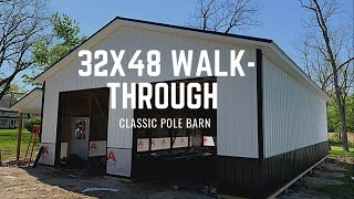 32x48 12’ Pole Barn  Classic Black and White Barn [upl. by Clerc]