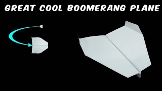 Boomerang Plane  how to make a paper airplane boomerang A4 Very Easy [upl. by Ljoka]