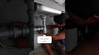 TWO COMPARTMENT SINKkitchen Sink installation magkabit sinkplumbingadvice plumbingadvice [upl. by Irrep62]