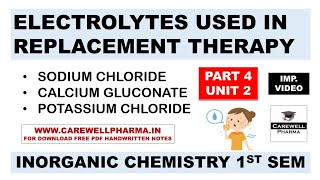 Electrolyte Replacement Therapy  Sodium Chloride  Calcium Gluconate  Patassium Chloride  P5 U2 [upl. by Halley808]