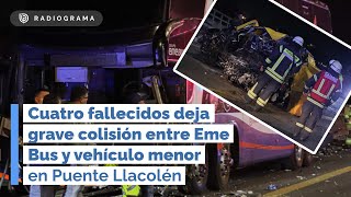 Cuatro fallecidos deja grave colisión entre Eme Bus y vehículo menor en Puente Llacolén [upl. by Ateuqal]