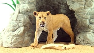 Schleich cave playset with Lioness and bones  Schleich Animals wild life 42256 [upl. by Snebur]