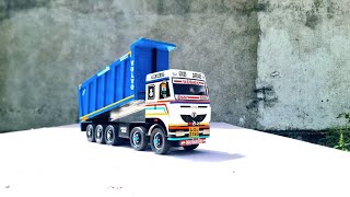 Indian rc truck toys model making  Tata signa 16 wheel tipper truck [upl. by Nojram473]