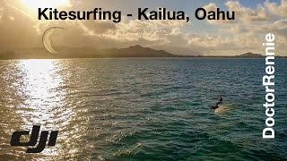 Kitesurfing with Ben Corbett Hydrofoil  Kailua Beach Oahu [upl. by Anihsit]